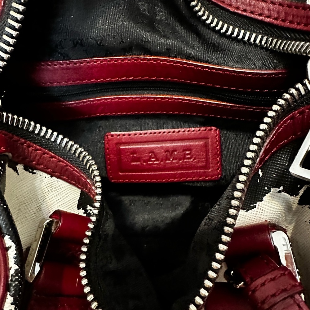 L.A.M.B. by Gwen Stefani Limited Print Logo Satchel Luxury Designer Handbag #553 - Picture 7 of 8